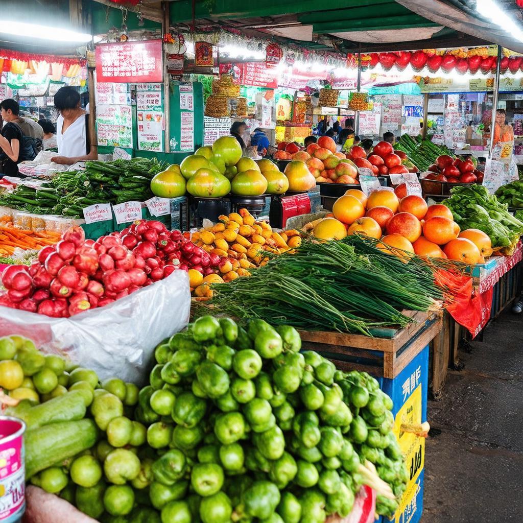 Những sạp hàng bán rau củ quả tươi ngon tại Chợ Xóm Hạ Dương Nội Hà Đông Hà Nội